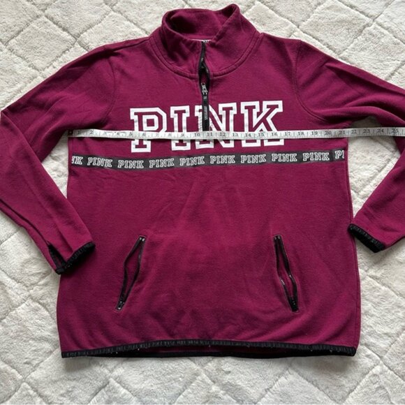 Victoria's Secret PINK | Berry Quarter Zip Crew Neck Pullover | Size Small - Picture 11 of 12